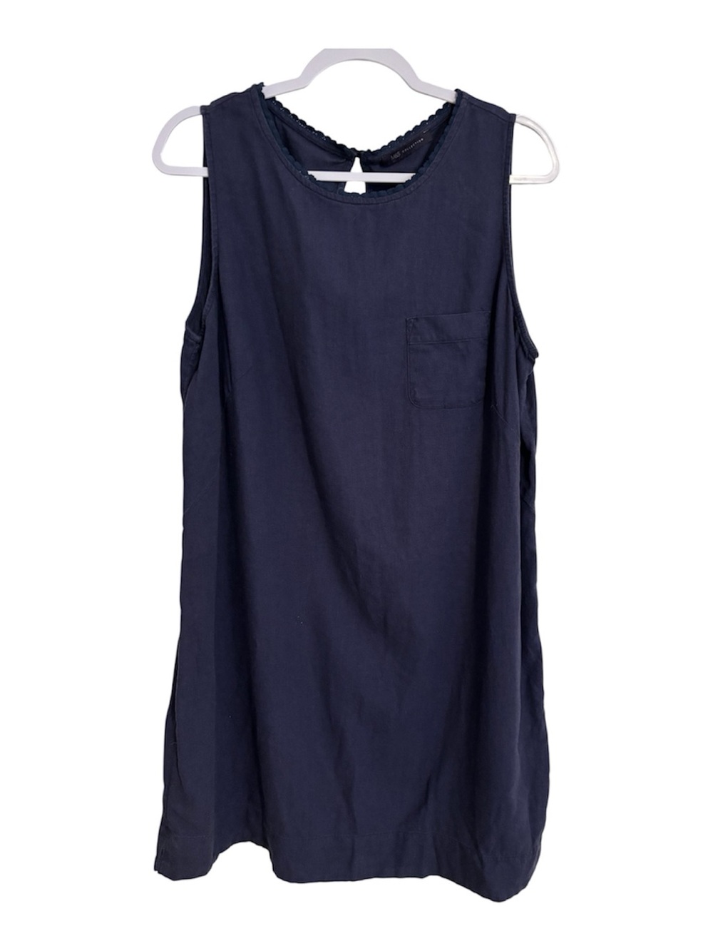 14P XL Marks & Spencer Navy Sleeveless Shift Dress with Pocket